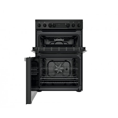 Hotpoint HDEU67V9C2B/UK 60cm Double Oven Electric Cooker with Ceramic Hob - Black